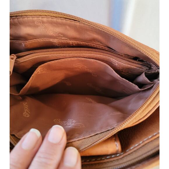 Fossil Brown Leather Crossbody Messenger Bag Purse Pockets Adj Strap - Picture 6 of 14